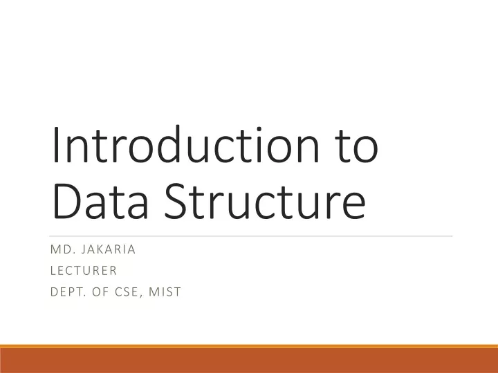 introduction to data structure