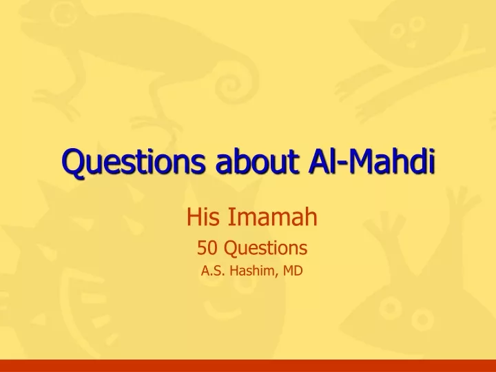 questions about al mahdi