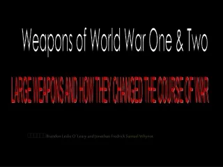 Weapons of World War One &amp; Two
