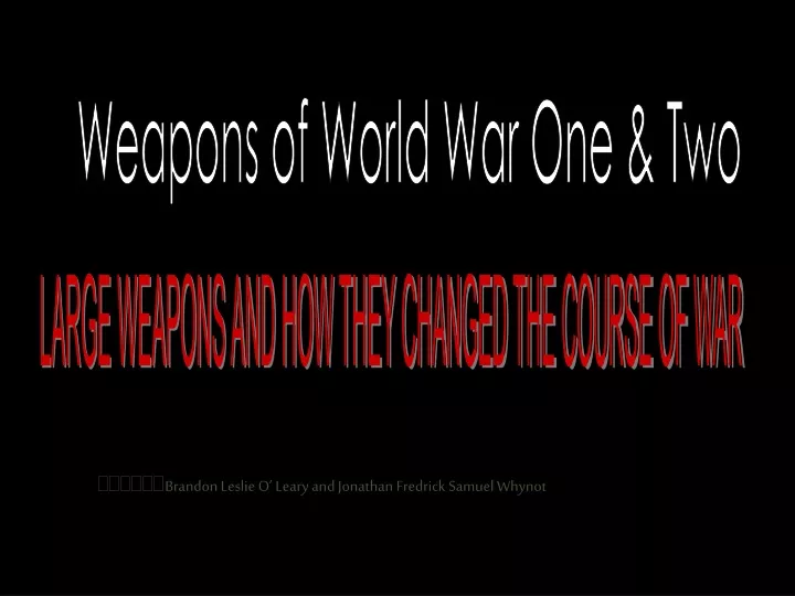 weapons of world war one two