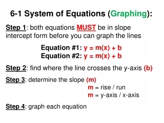 6-1 System of Equations ( Graphing ):