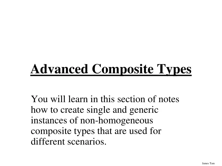 advanced composite types