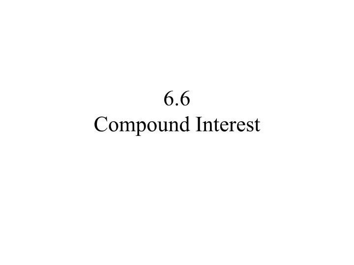 6 6 compound interest