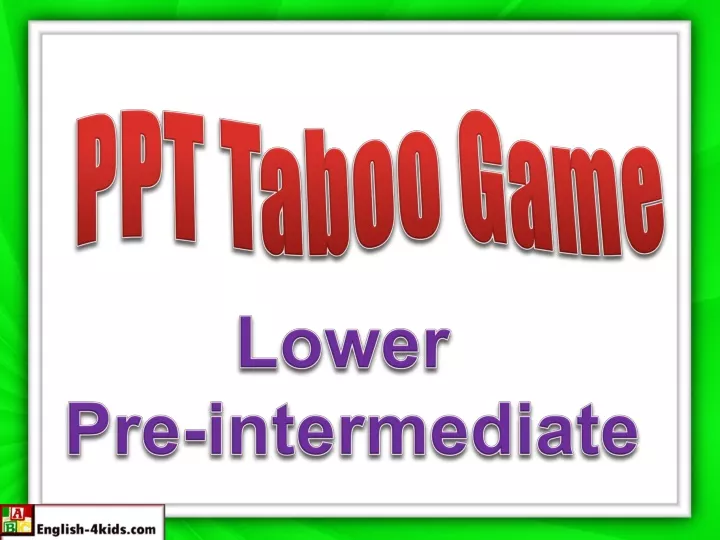 ppt taboo game