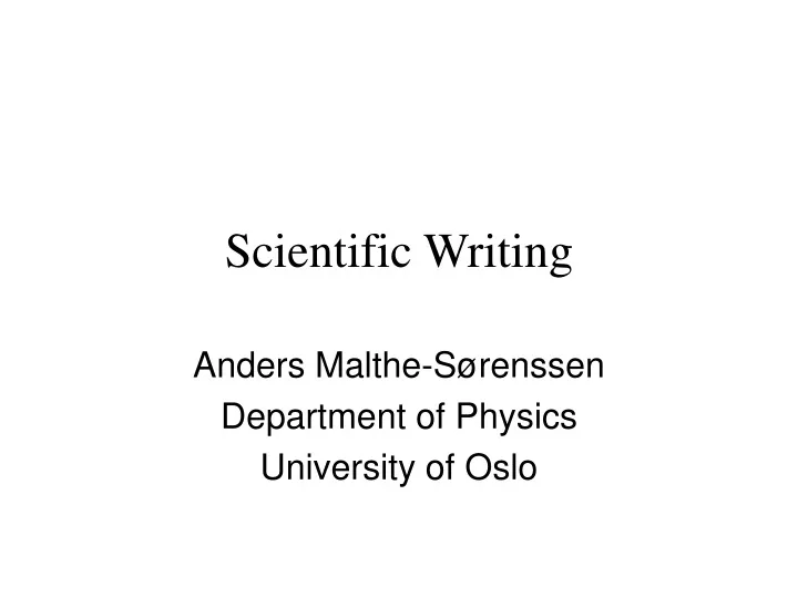 scientific writing