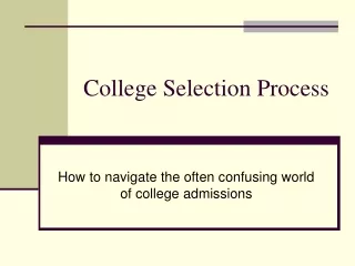 College Selection Process