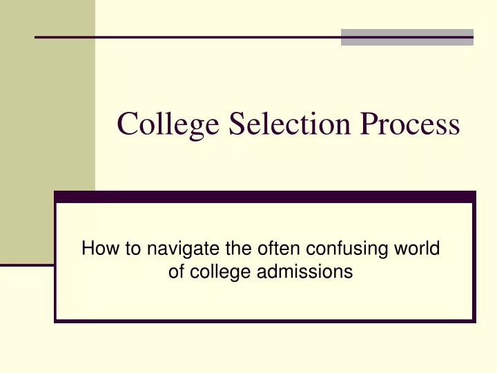 college selection process