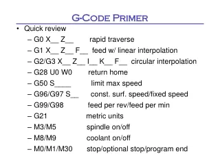 G-Code Primer