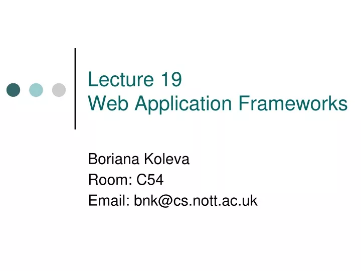 lecture 19 web application frameworks