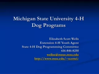 Michigan State University 4-H Dog Programs