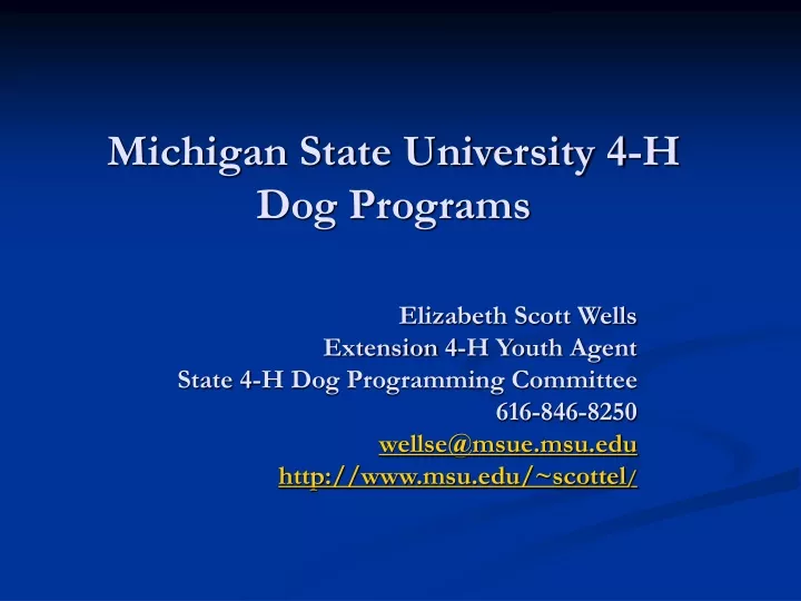 michigan state university 4 h dog programs