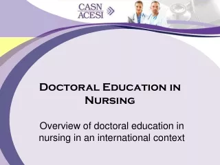 Overview of doctoral education in nursing in an international context