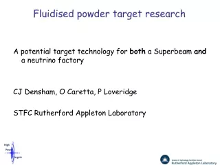 Fluidised powder target research
