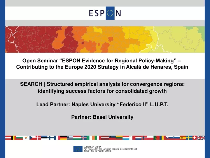 open seminar espon evidence for regional policy