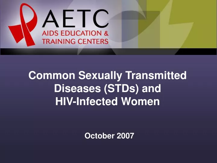 common sexually transmitted diseases stds and hiv infected women
