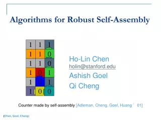 Algorithms for Robust Self-Assembly