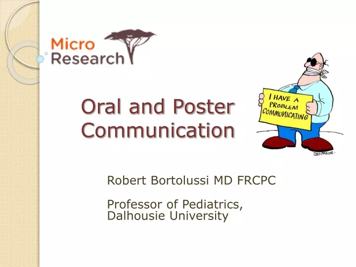 oral and poster communication