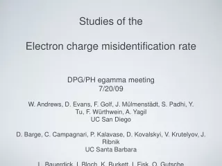Studies of the  Electron charge misidentification rate
