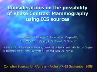 Considerations on the possibility of Phase Contrast Mammography using ICS sources