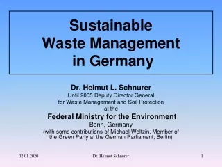 Sustainable  Waste Management  in Germany