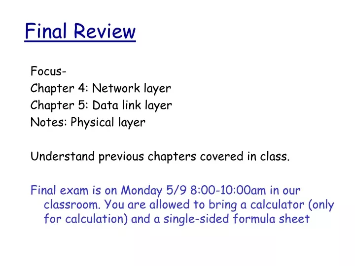 final review