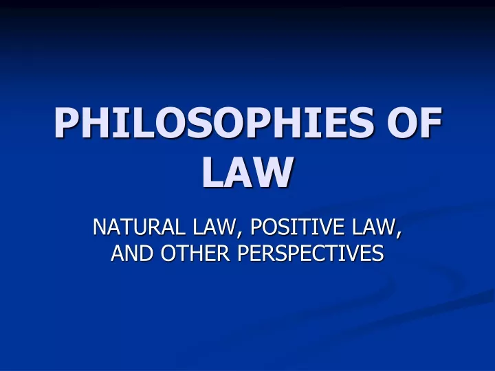 philosophies of law