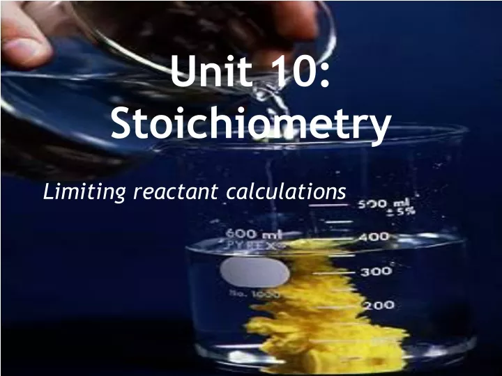 unit 10 stoichiometry