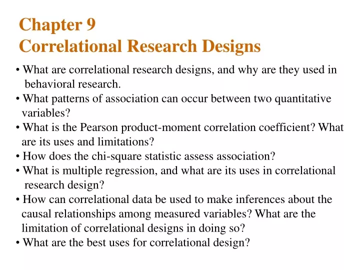 chapter 9 correlational research designs