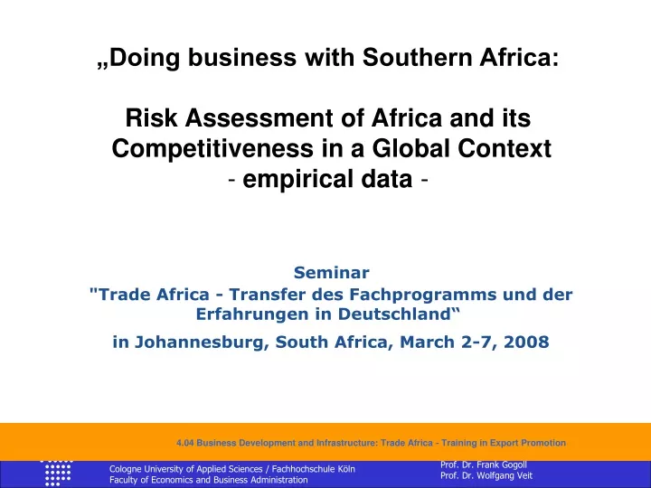 doing business with southern africa risk