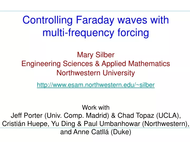 controlling faraday waves with multi frequency