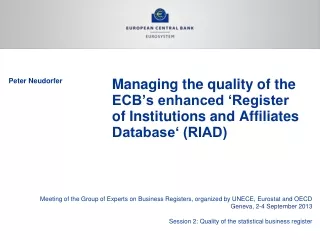 Meeting of the Group of Experts on Business Registers, organized by UNECE, Eurostat and OECD