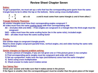 Review Sheet Chapter Seven