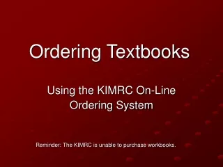 Ordering Textbooks