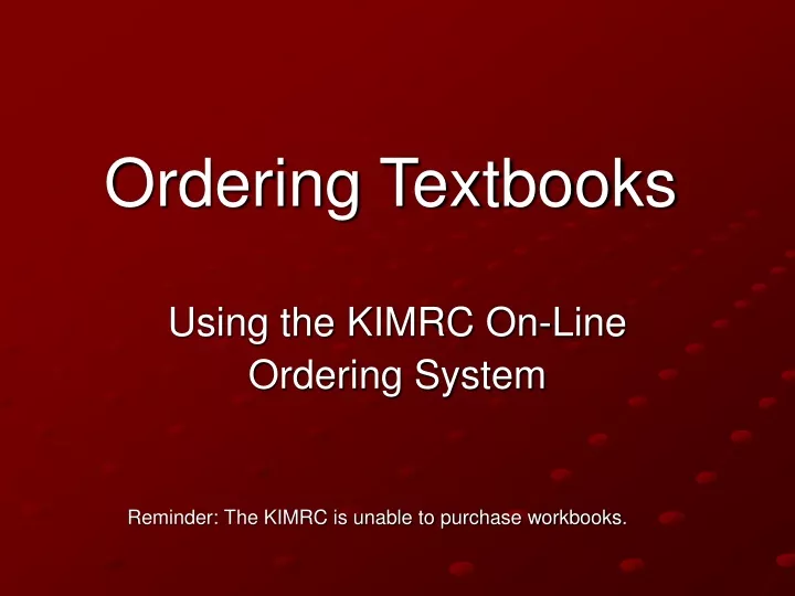 ordering textbooks