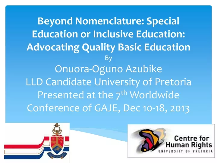 beyond nomenclature special education