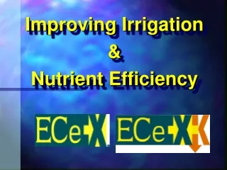 Improving Irrigation  &amp;  Nutrient Efficiency