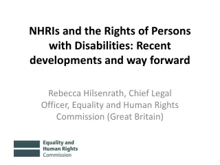 NHRIs and the Rights of Persons with Disabilities: Recent developments and way forward