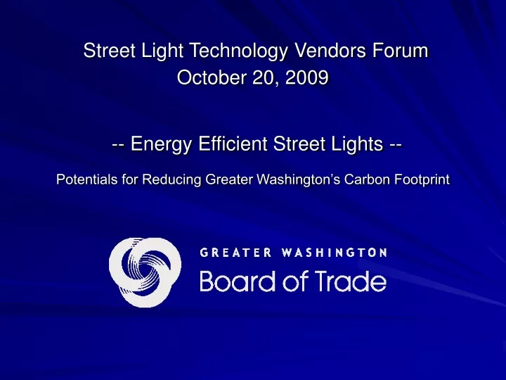 street light technology vendors forum october