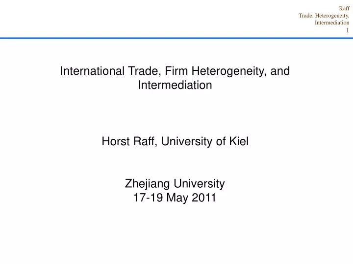international trade firm heterogeneity