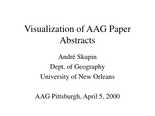 Visualization of AAG Paper Abstracts