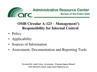 OMB Circular A-123 – Management’s Responsibility for Internal Control Policy Applicability