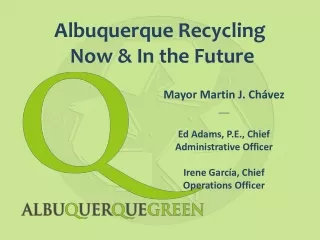 Albuquerque Recycling  Now &amp; In the Future