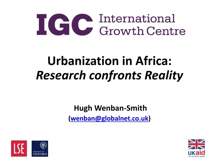 urbanization in africa research confronts reality