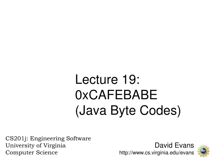 david evans http www cs virginia edu evans