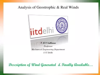 Analysis of Geostrophic &amp; Real Winds