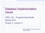 Database Implementation Issues - slide 1