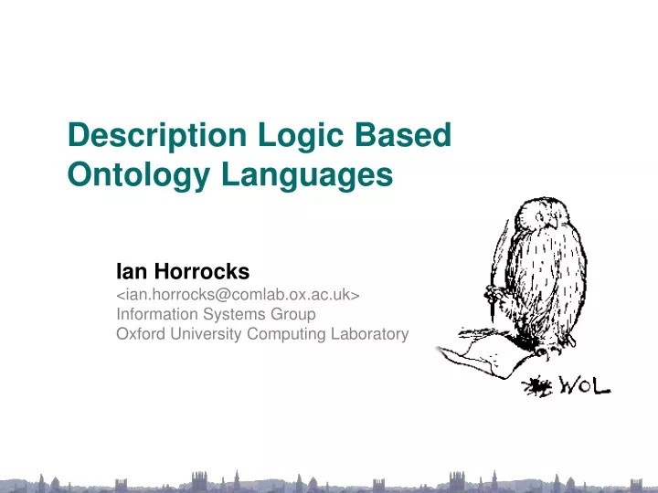 description logic based ontology languages