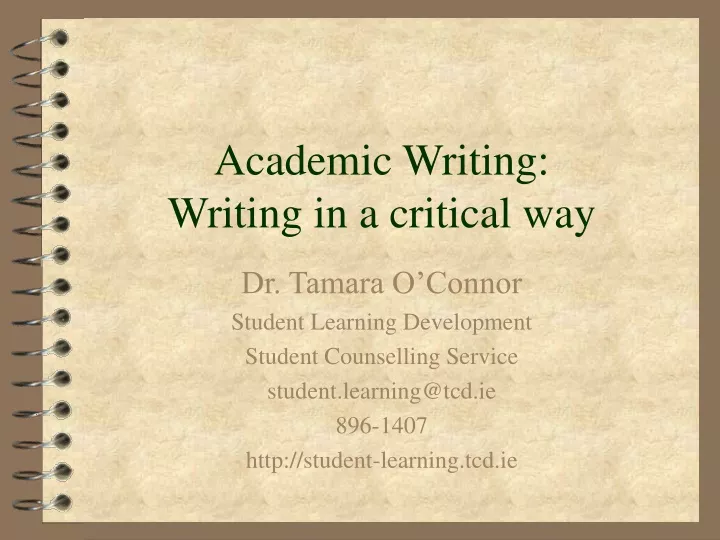 academic writing writing in a critical way