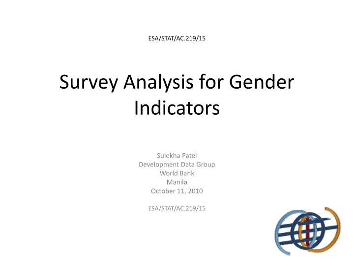esa stat ac 219 15 survey analysis for gender indicators