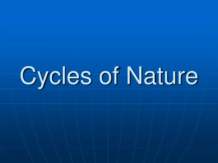 cycles of nature